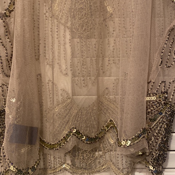 Gold embellished sheer top sz S - Picture 3 of 4